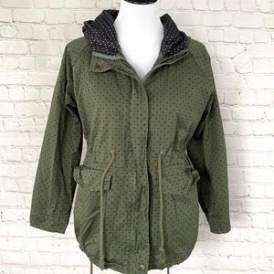 Olive Green Polka Dot Women's Jacket